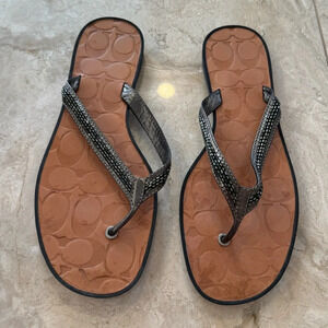 Coach Leather Thong Sandals Sz 10
